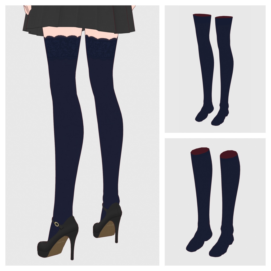 【#VRoid】ハイソック&オーバーニーソックス【#vroidcustomitem】