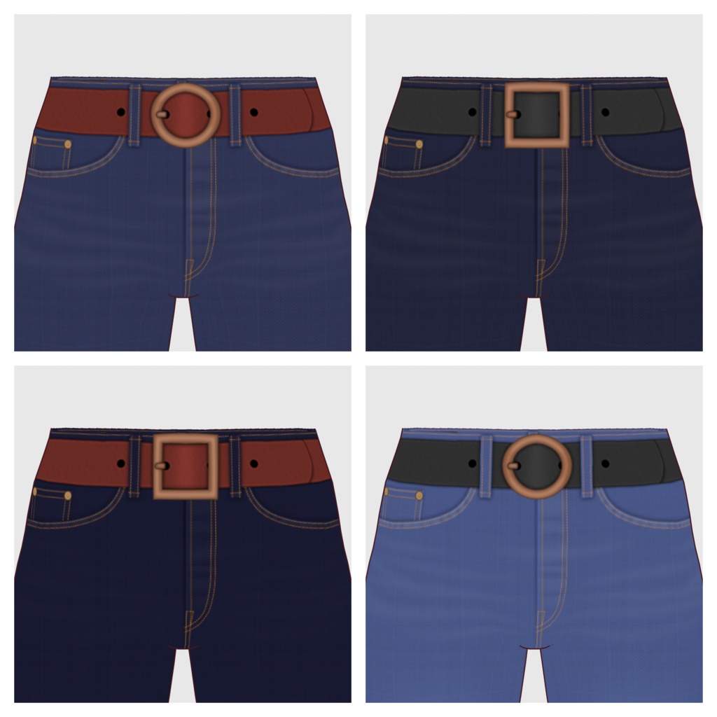 【#VRoid】フレアデニムパンツ【#vroidcustomitem】