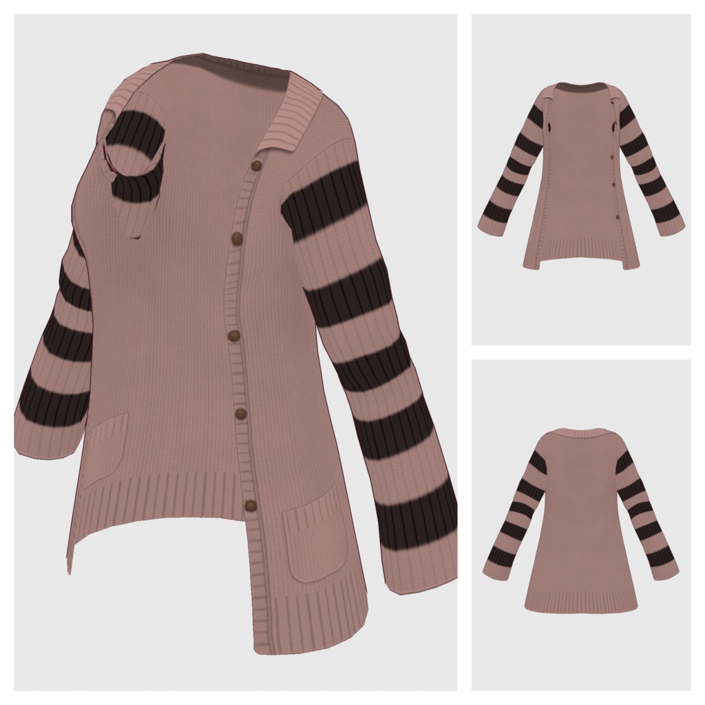 【#VRoid】襟付きロングカーディガン【#vroidcustomitem】
