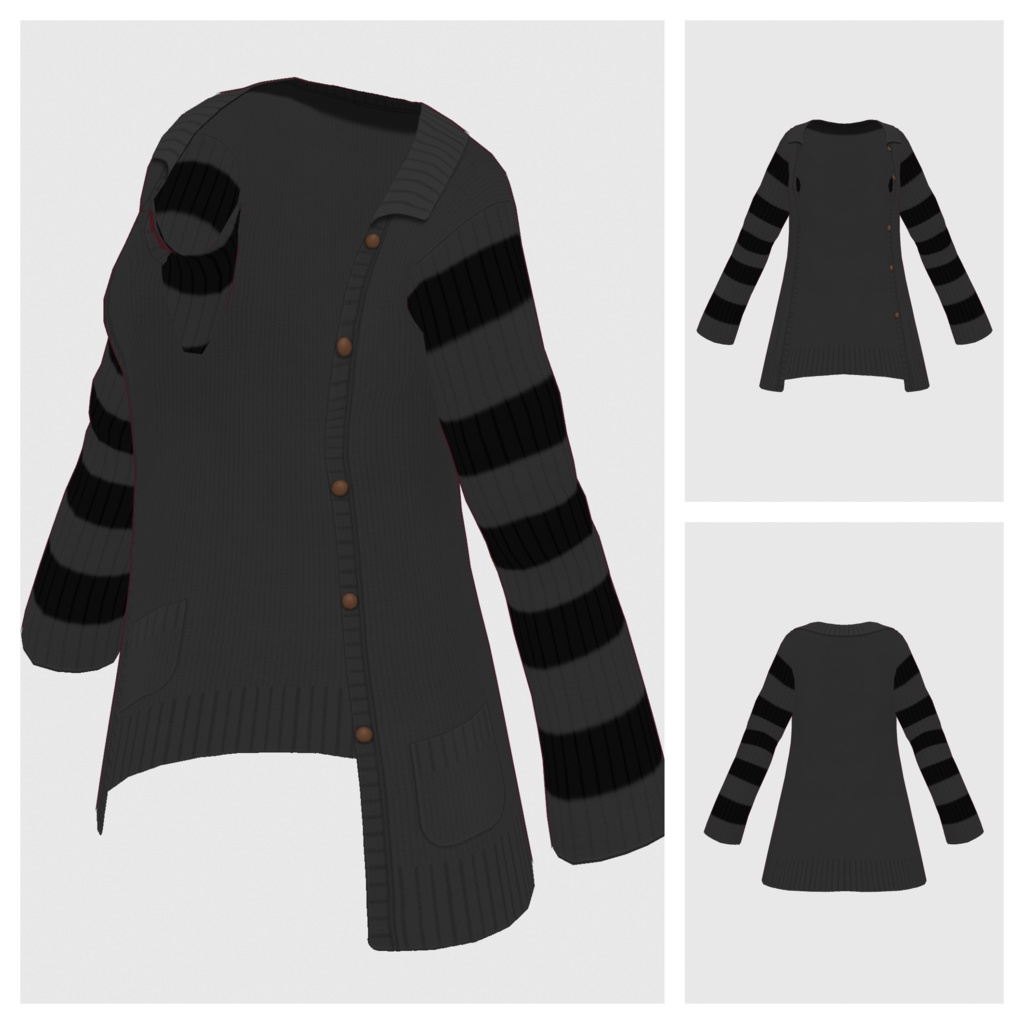 【#VRoid】襟付きロングカーディガン【#vroidcustomitem】