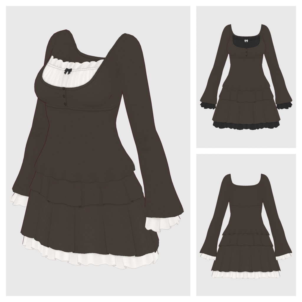 【#VRoid】レイヤードワンピース【#vroidcustomitem】