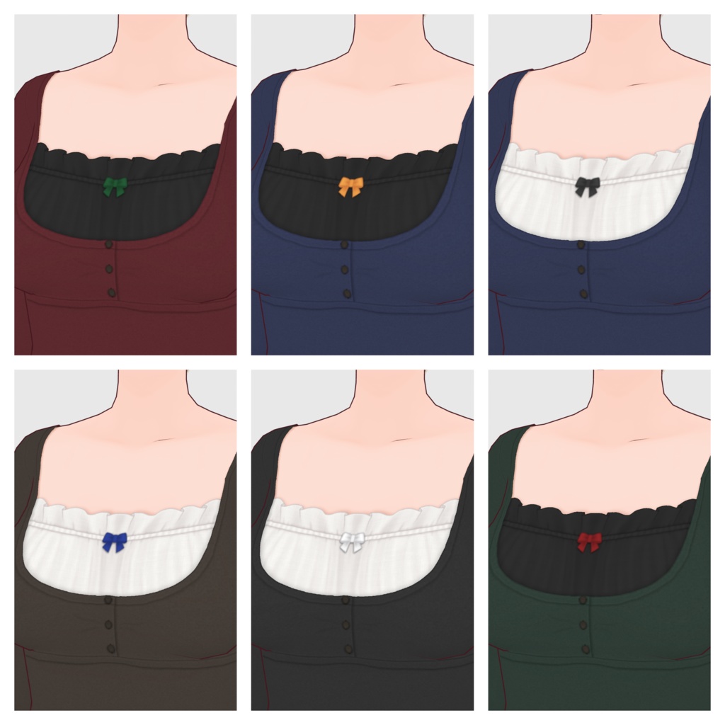 【#VRoid】レイヤードワンピース【#vroidcustomitem】