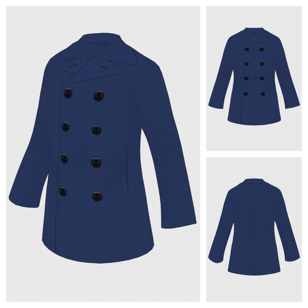 【#VRoid】メンズピーコート【#vroidcustomitem】