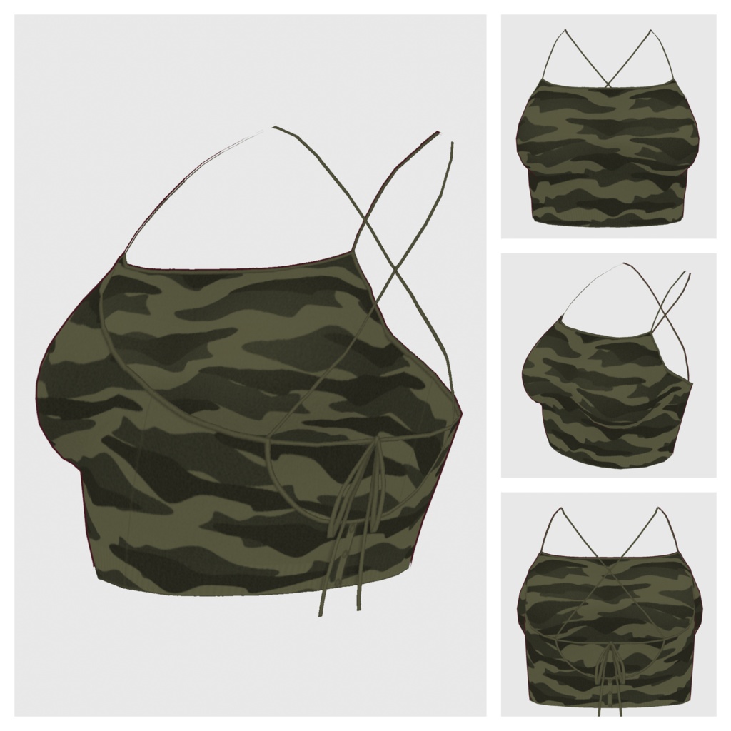 【#VRoid】チューブトップ キャミソール / チューブトップ キャミソール(カモフラージュ)【#vroidcustomitem】