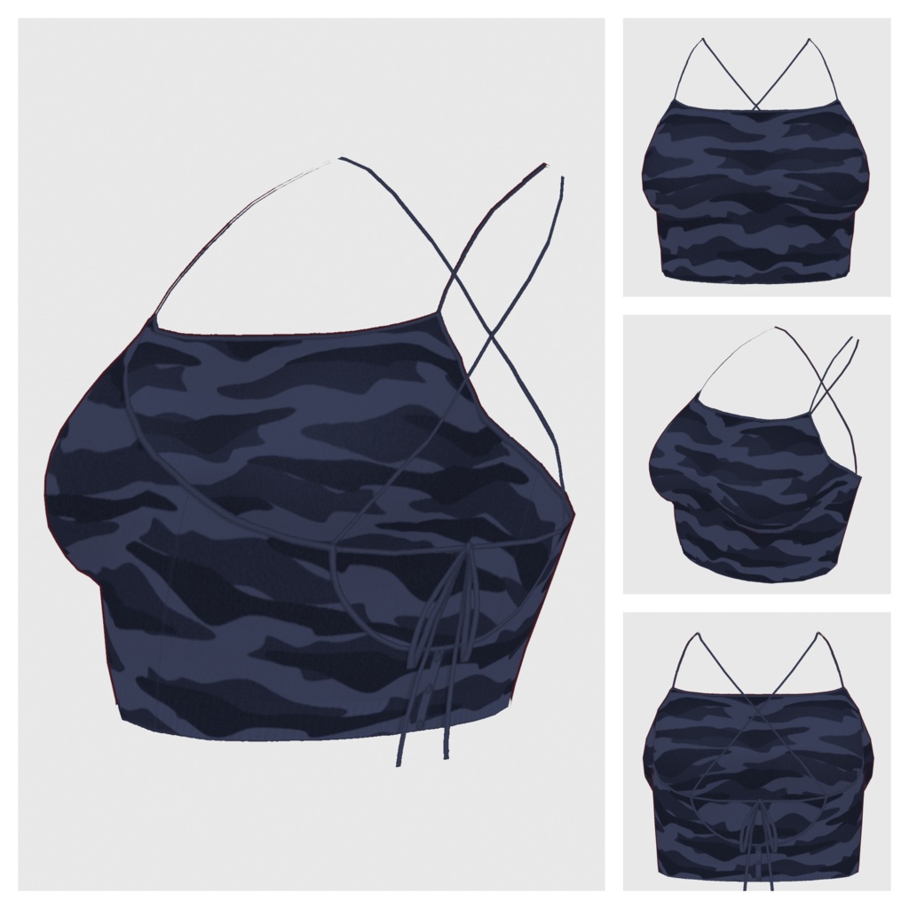 【#VRoid】チューブトップ キャミソール / チューブトップ キャミソール(カモフラージュ)【#vroidcustomitem】