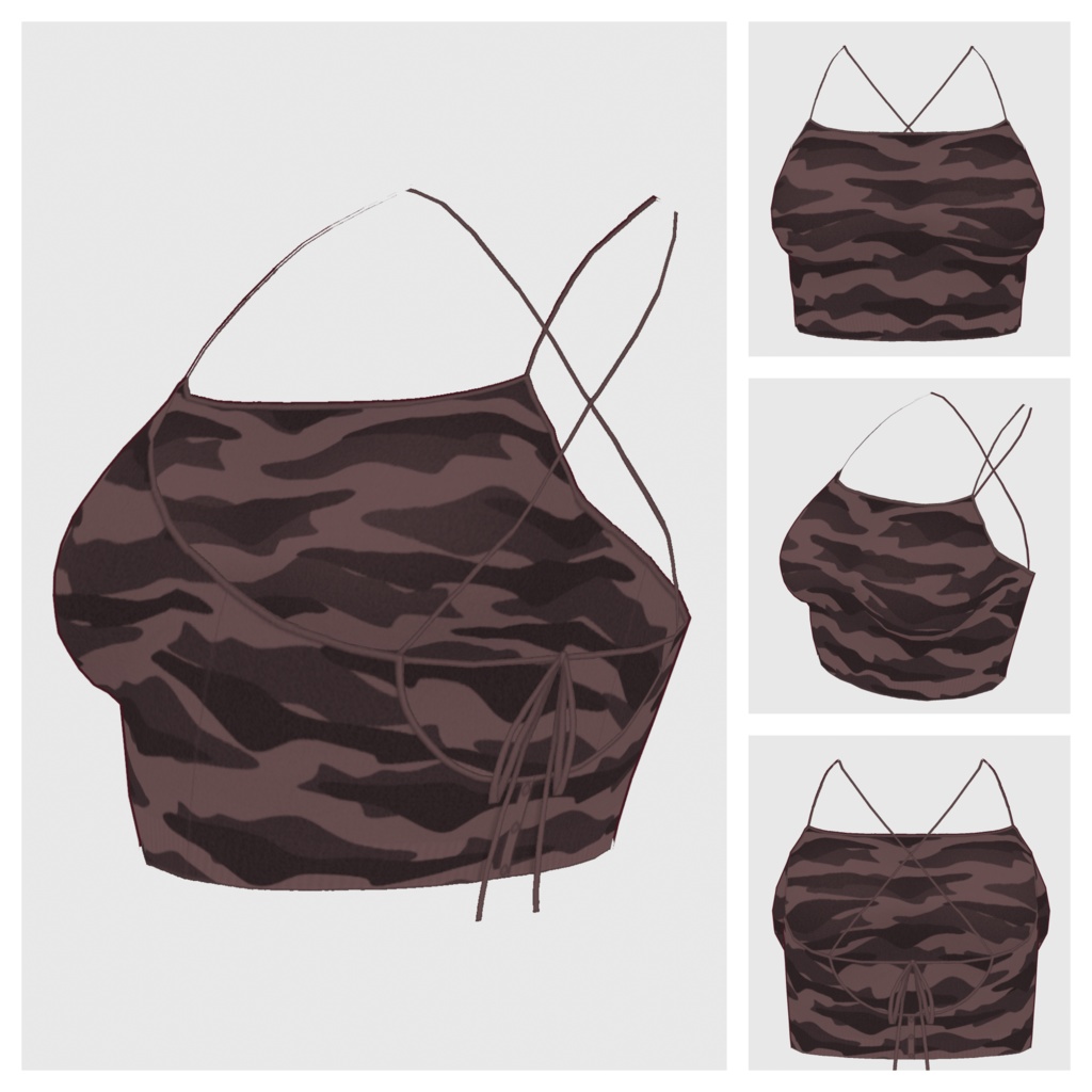 【#VRoid】チューブトップ キャミソール / チューブトップ キャミソール(カモフラージュ)【#vroidcustomitem】