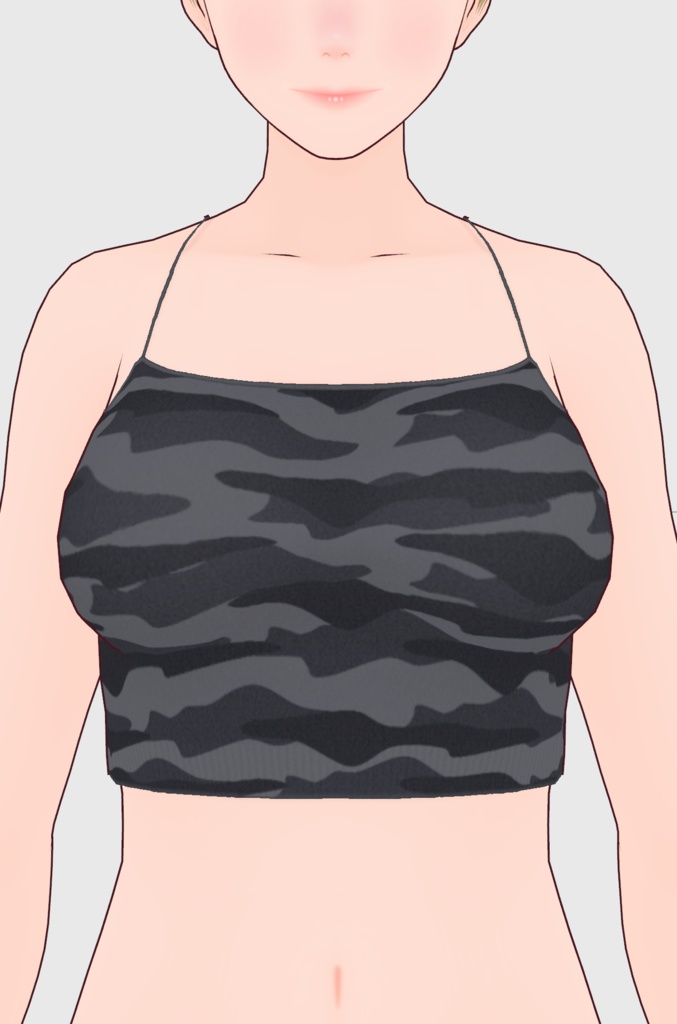 【#VRoid】チューブトップ キャミソール / チューブトップ キャミソール(カモフラージュ)【#vroidcustomitem】