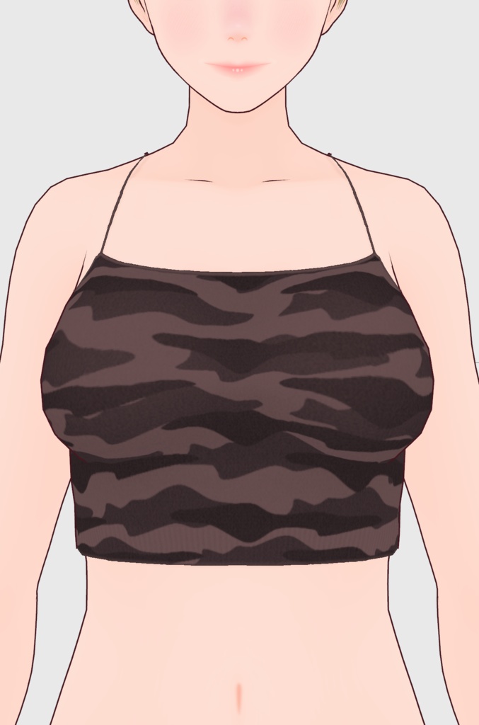 【#VRoid】チューブトップ キャミソール / チューブトップ キャミソール(カモフラージュ)【#vroidcustomitem】