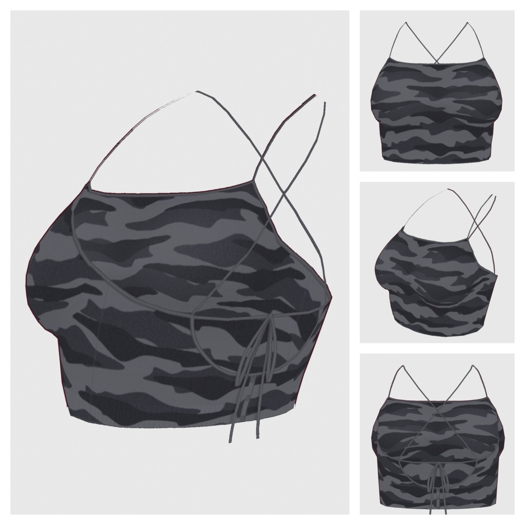 【#VRoid】チューブトップ キャミソール / チューブトップ キャミソール(カモフラージュ)【#vroidcustomitem】