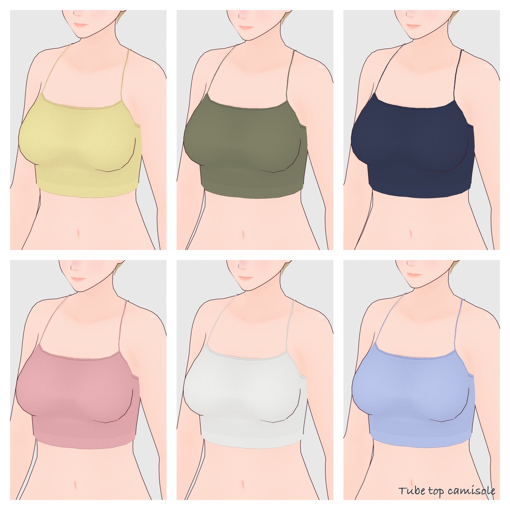 【#VRoid】チューブトップ キャミソール / チューブトップ キャミソール(カモフラージュ)【#vroidcustomitem】