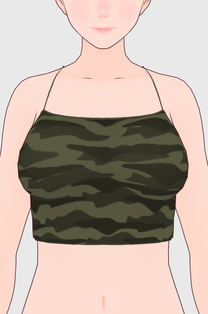 【#VRoid】チューブトップ キャミソール / チューブトップ キャミソール(カモフラージュ)【#vroidcustomitem】