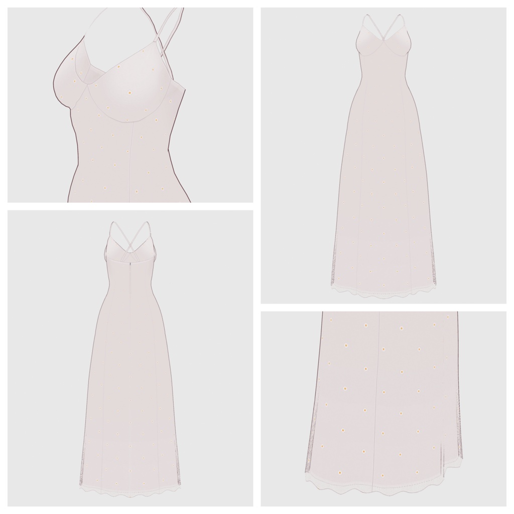 【#VRoid】キャミソールドレス【#vroidcustomitem】