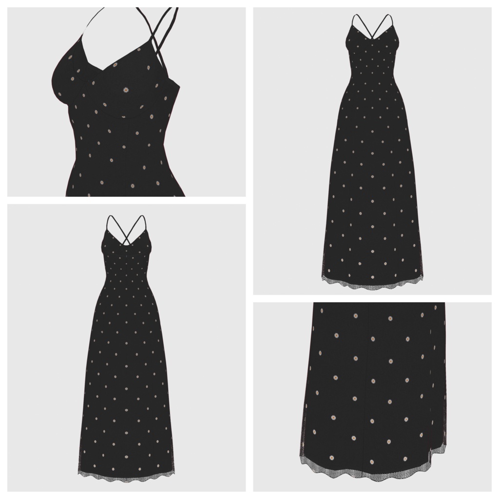 【#VRoid】キャミソールドレス【#vroidcustomitem】