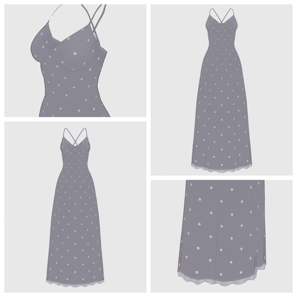 【#VRoid】キャミソールドレス【#vroidcustomitem】