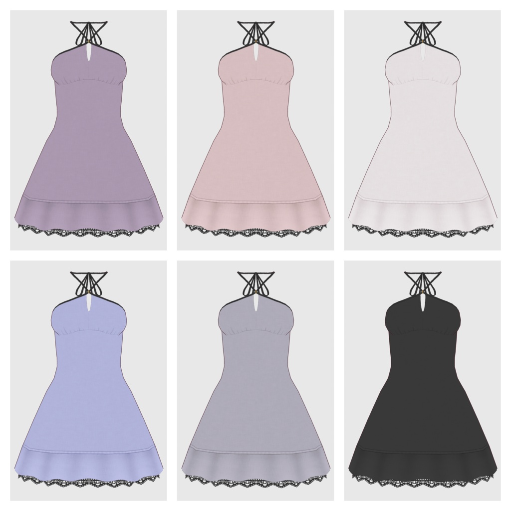 【#VRoid】ホルターネックチュニック【#vroidcustomitem】