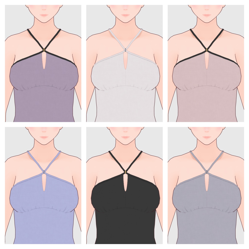 【#VRoid】ホルターネックチュニック【#vroidcustomitem】