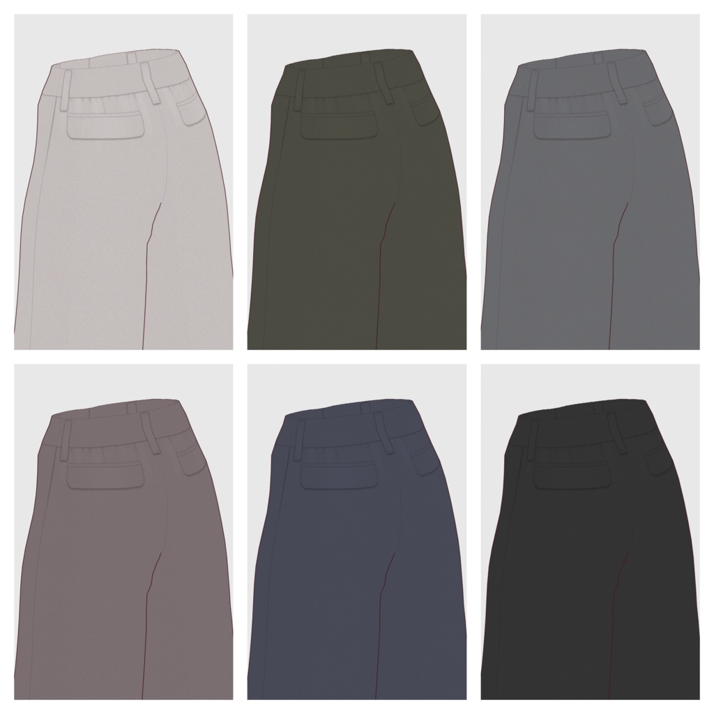 【#VRoid】タックワイドパンツ / ツイードタイプ【#vroidcustomitem】