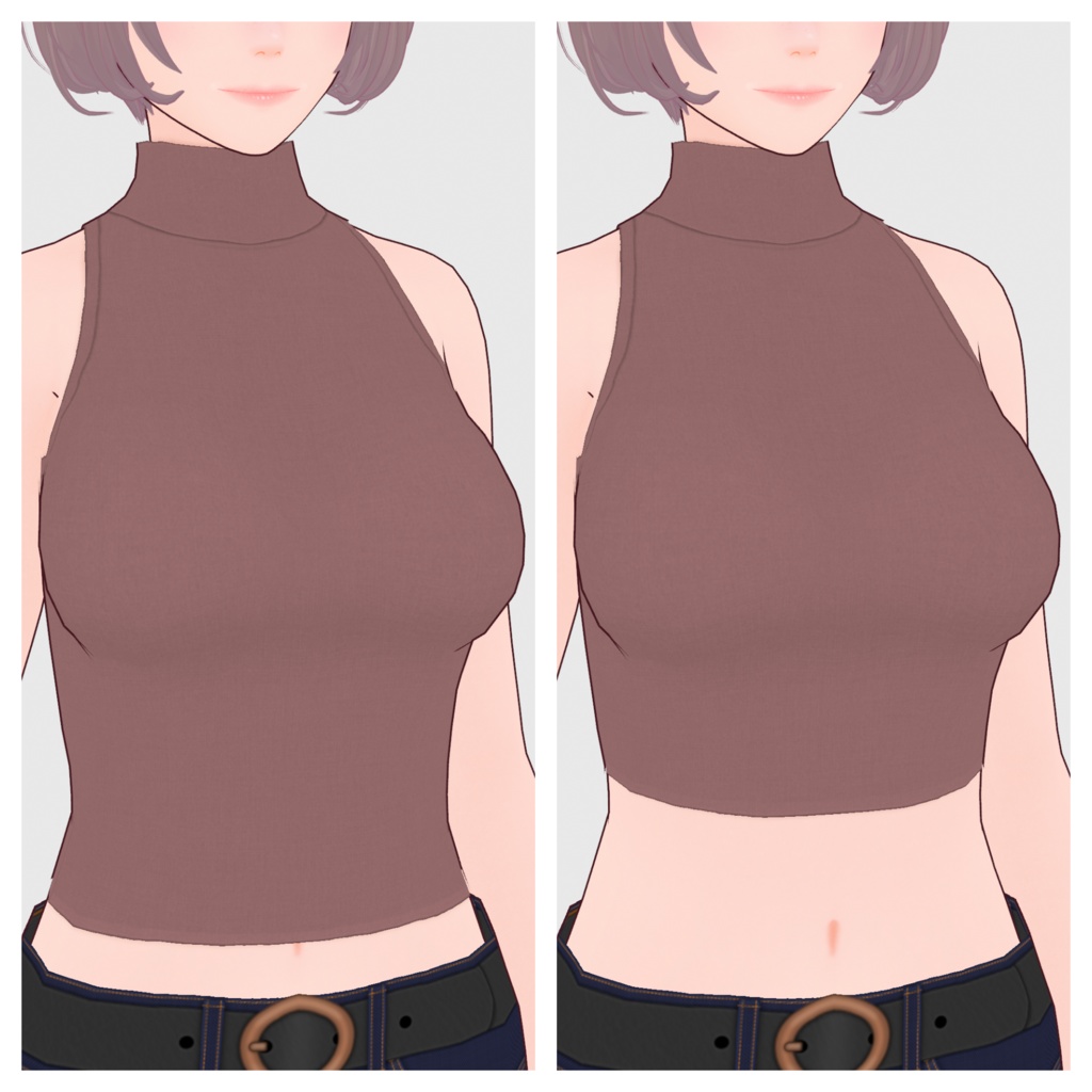【#VRoid】ノースリーブハイネックトップス(リニューアル版)#vroidcustomitem】