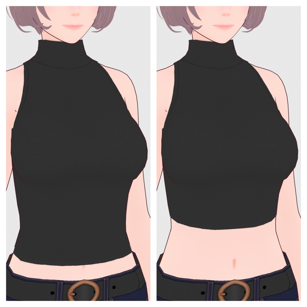 【#VRoid】ノースリーブハイネックトップス(リニューアル版)#vroidcustomitem】