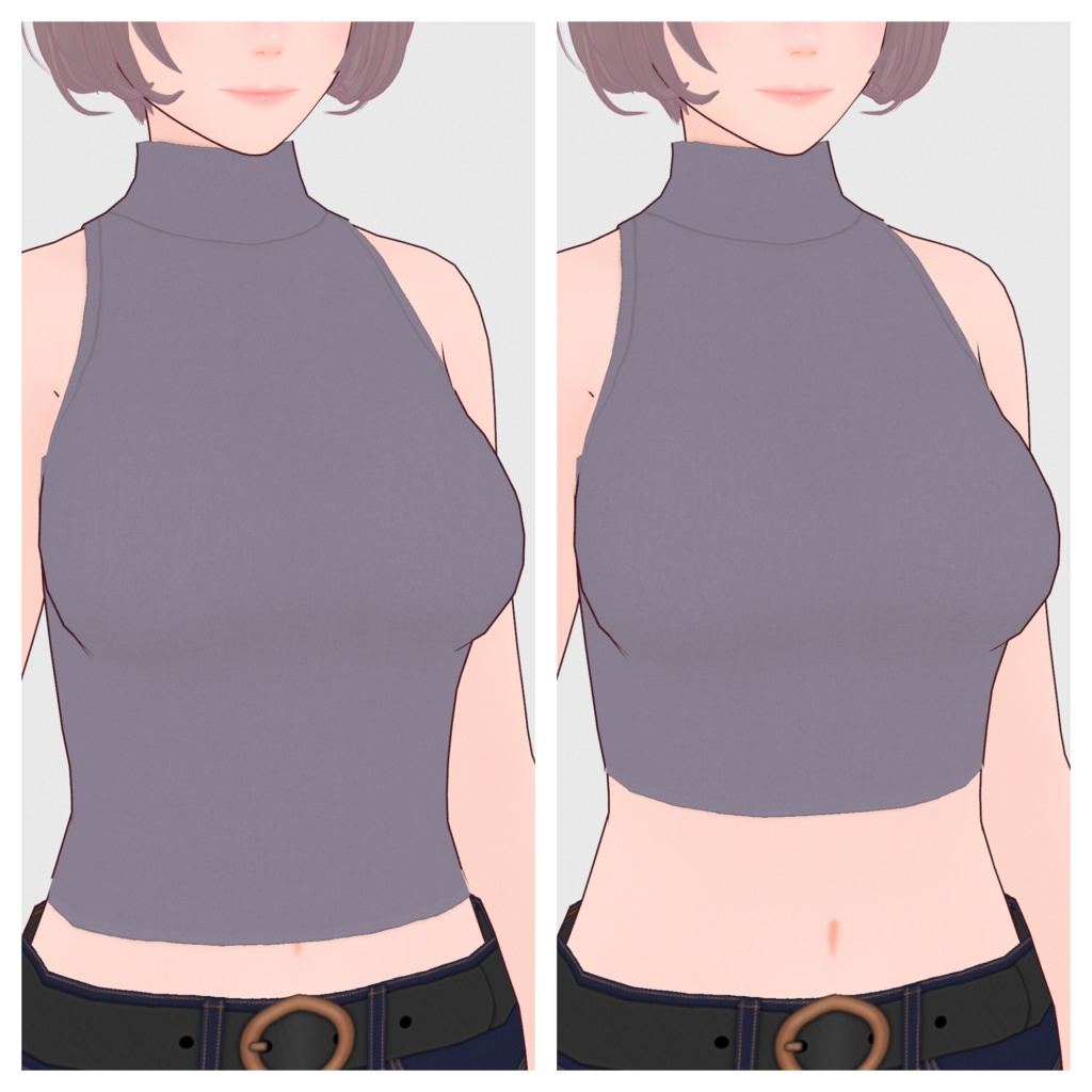 【#VRoid】ノースリーブハイネックトップス(リニューアル版)#vroidcustomitem】