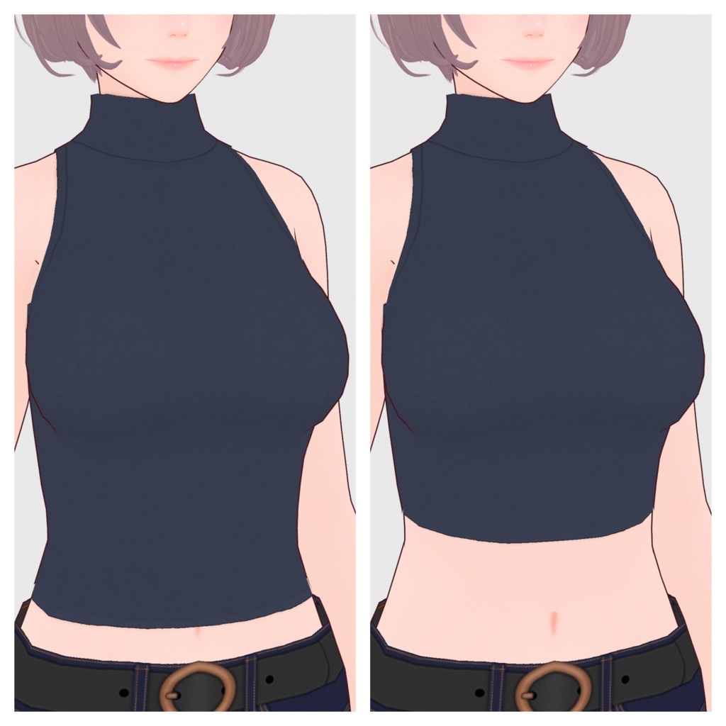 【#VRoid】ノースリーブハイネックトップス(リニューアル版)#vroidcustomitem】