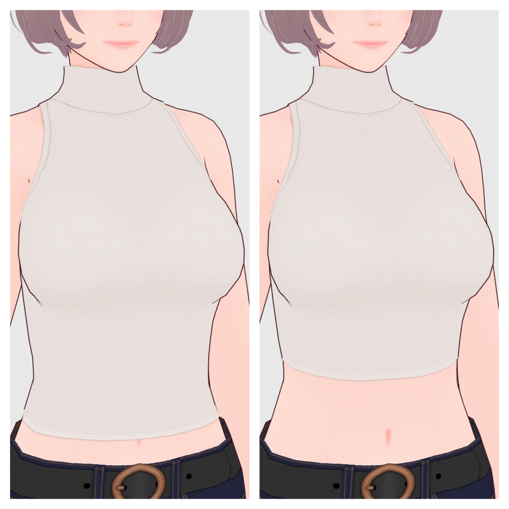 【#VRoid】ノースリーブハイネックトップス(リニューアル版)#vroidcustomitem】