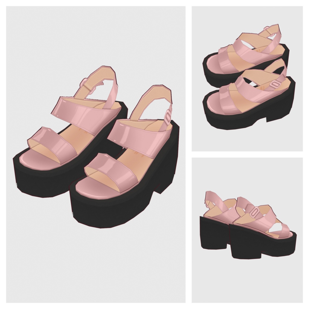 【#VRoid】プラットフォームサンダル【#vroidcustomitem】