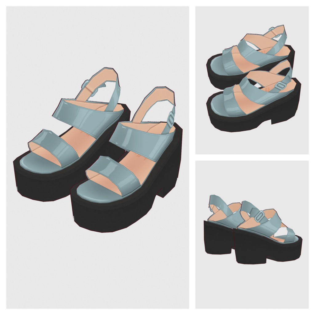 【#VRoid】プラットフォームサンダル【#vroidcustomitem】
