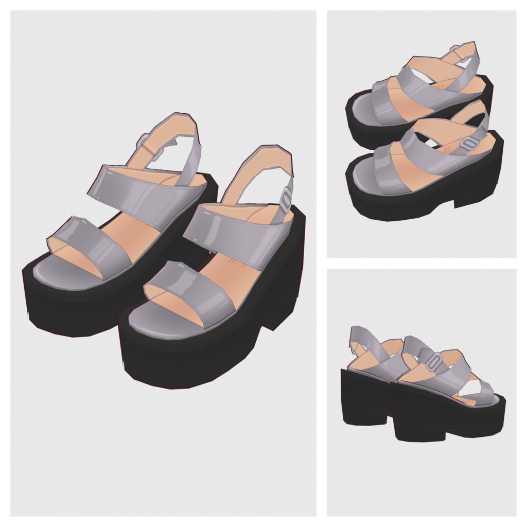 【#VRoid】プラットフォームサンダル【#vroidcustomitem】