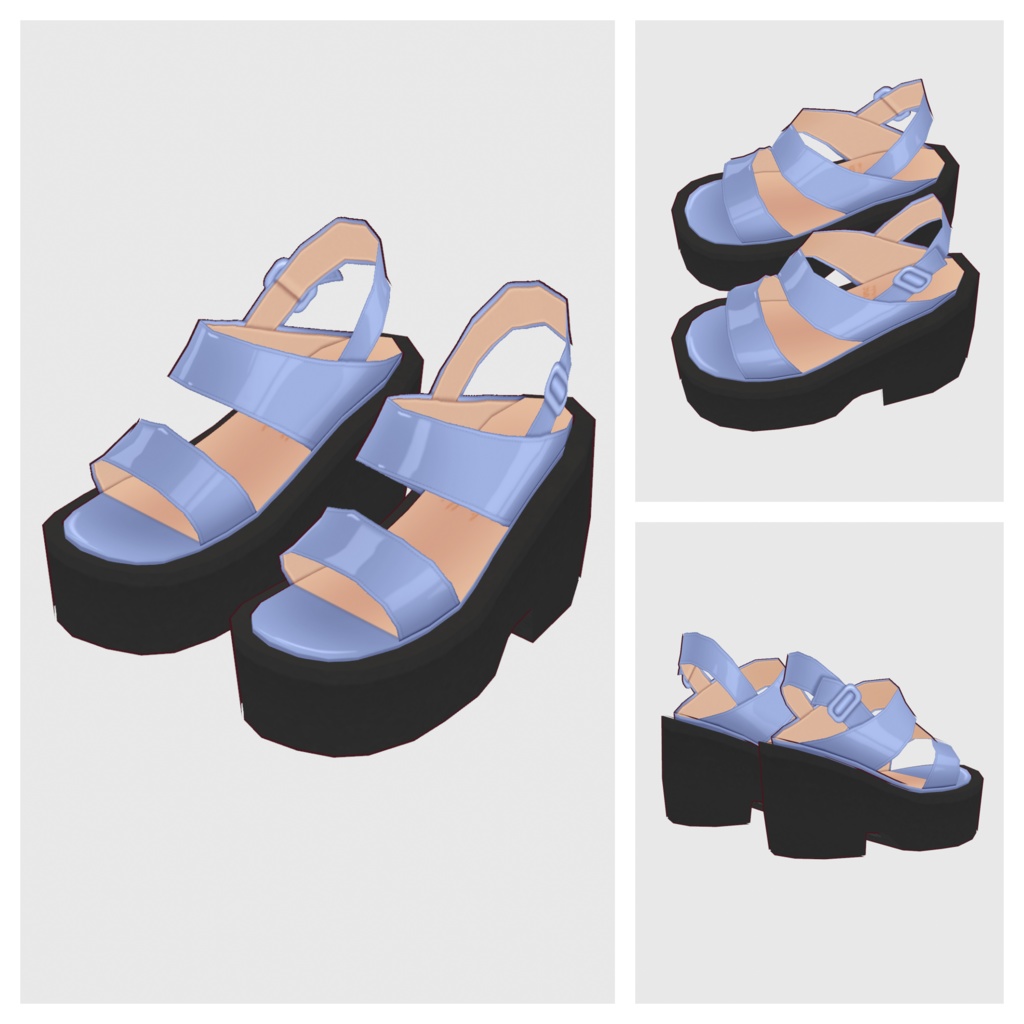 【#VRoid】プラットフォームサンダル【#vroidcustomitem】