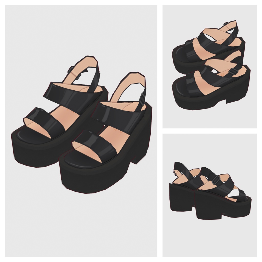 【#VRoid】プラットフォームサンダル【#vroidcustomitem】