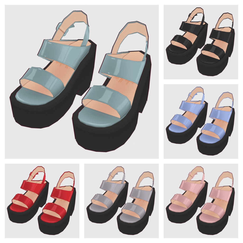 【#VRoid】プラットフォームサンダル【#vroidcustomitem】