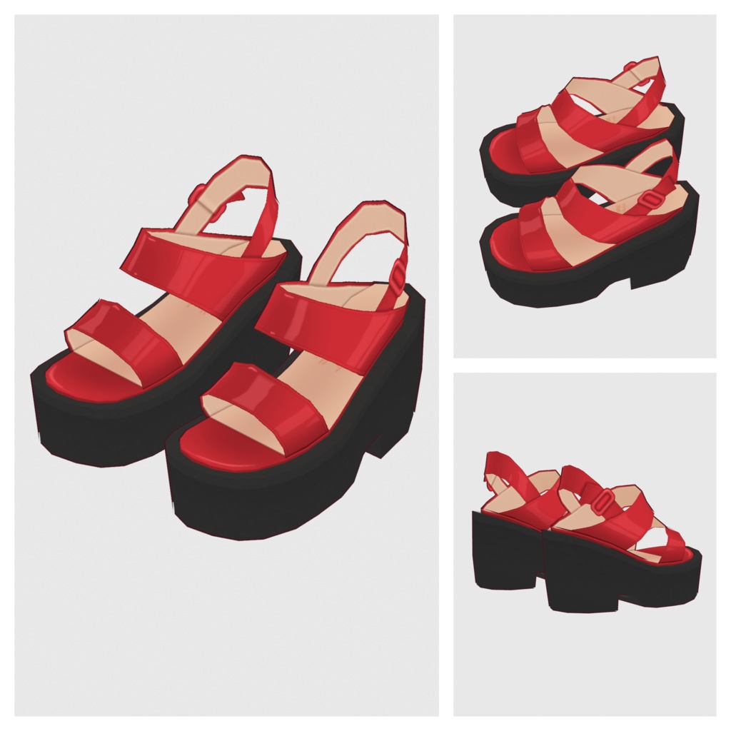 【#VRoid】プラットフォームサンダル【#vroidcustomitem】