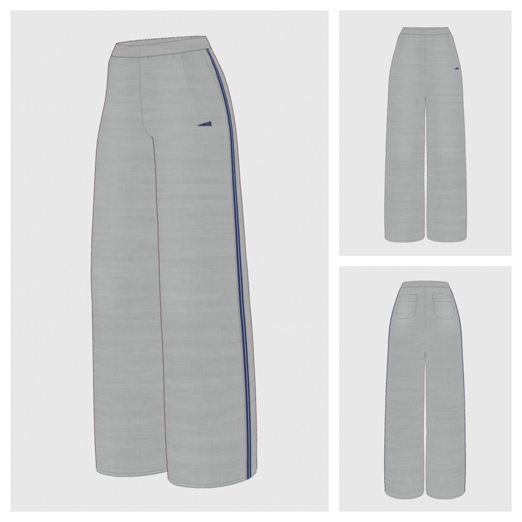 【#VRoid】ワイドスウェットパンツ【#vroidcustomitem】