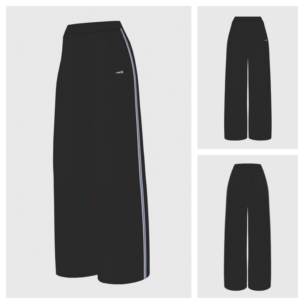 【#VRoid】ワイドスウェットパンツ【#vroidcustomitem】