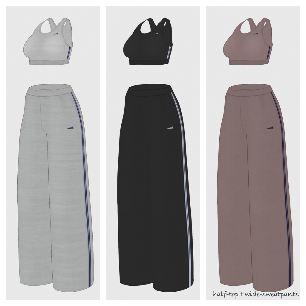 【#VRoid】ワイドスウェットパンツ【#vroidcustomitem】