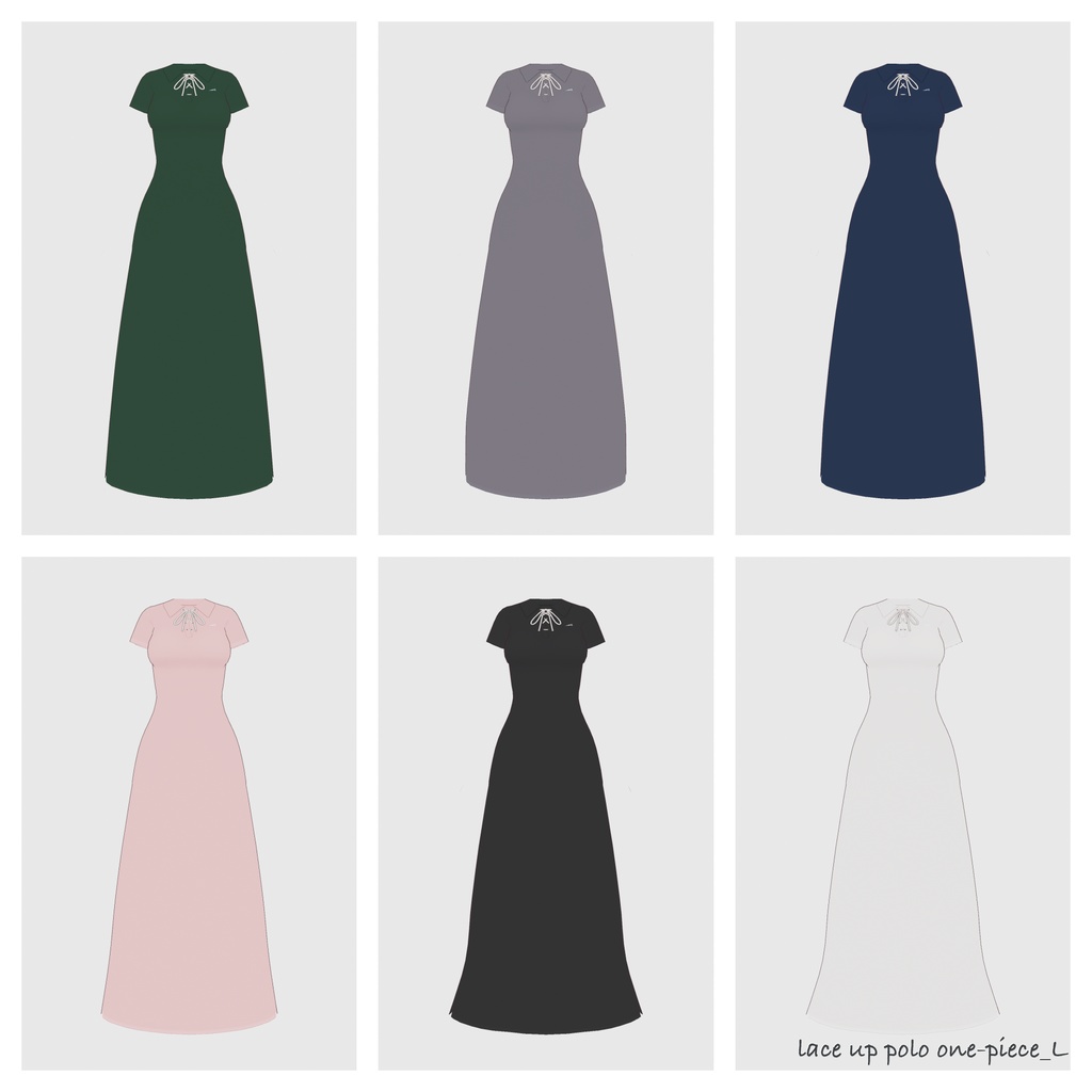 【#VRoid】レースアップポロワンピース【#vroidcustomitem】