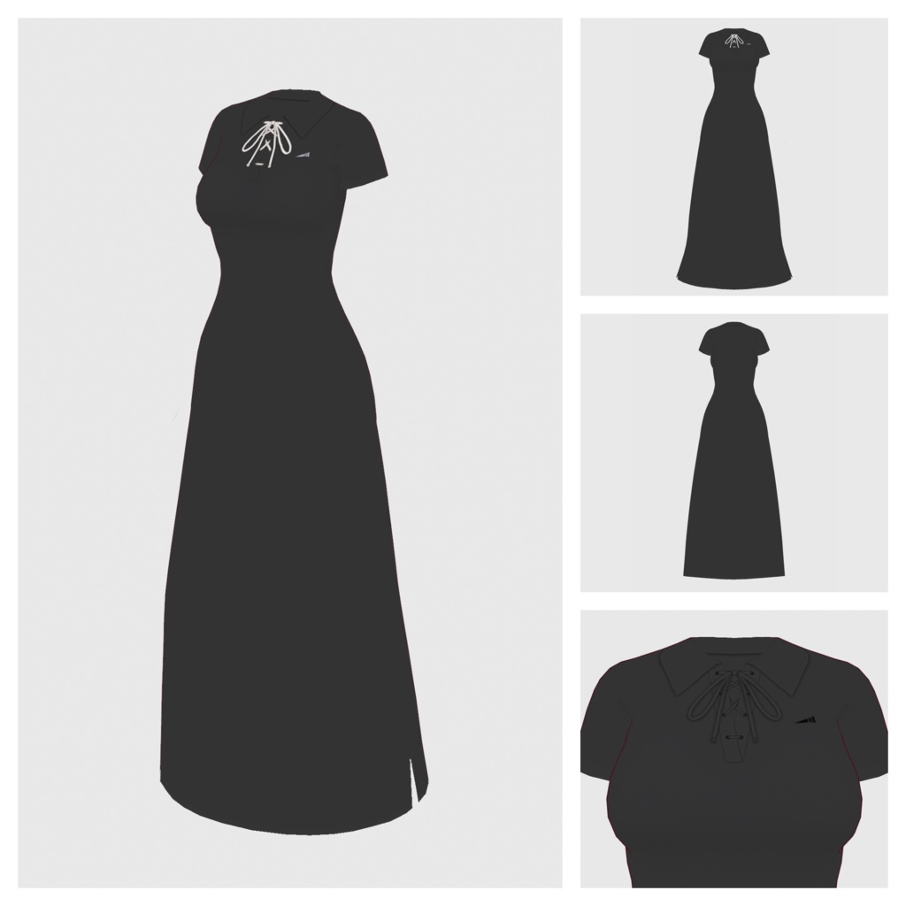 【#VRoid】レースアップポロワンピース【#vroidcustomitem】