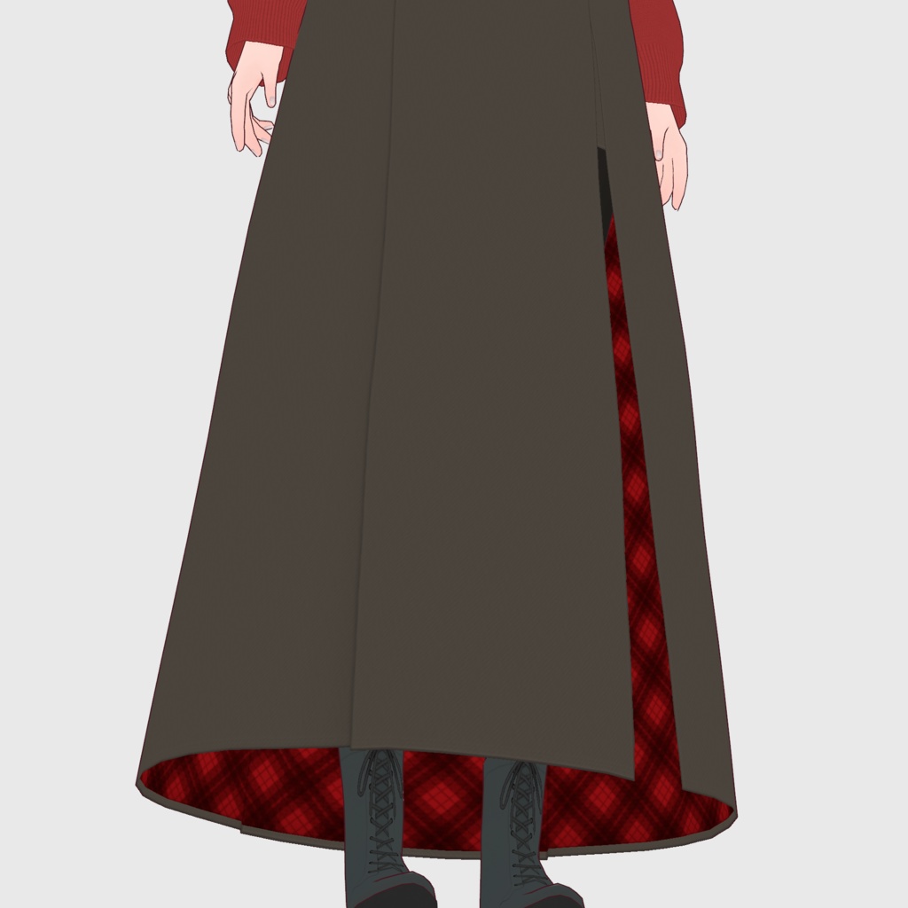 【#VRoid】サイドスリットマキシスカート【#vroidcustomitem】