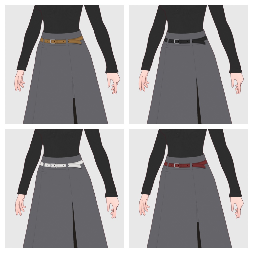 【#VRoid】サイドスリットマキシスカート【#vroidcustomitem】