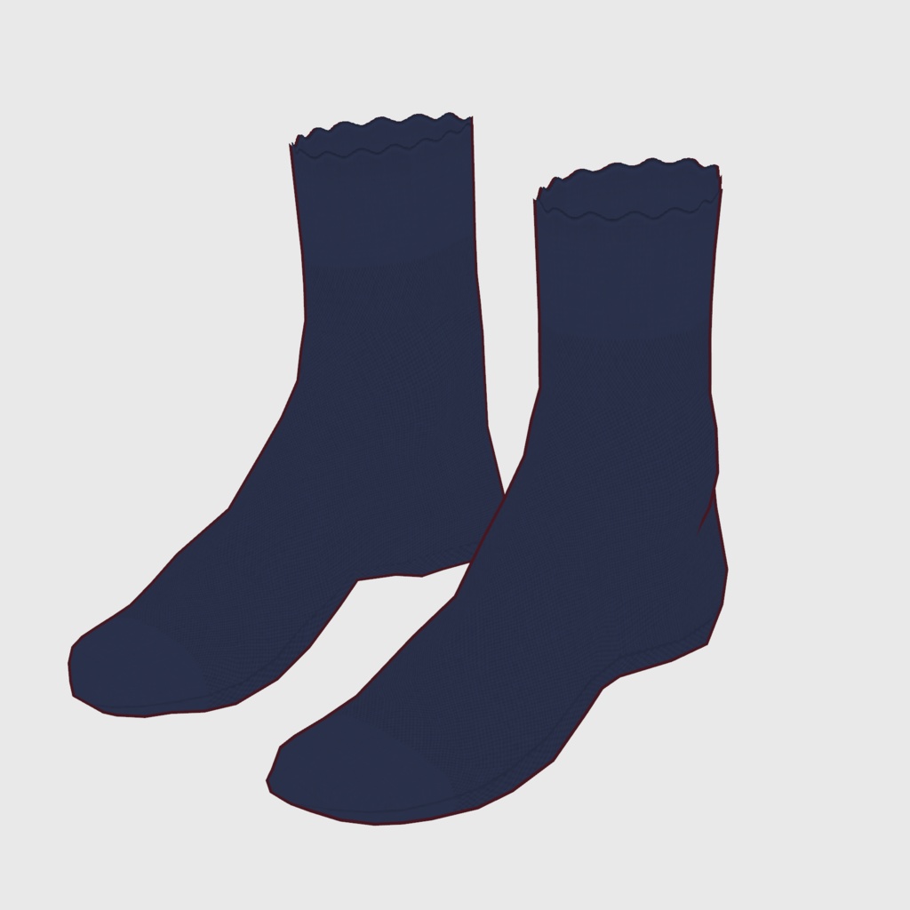 【#VRoid】フリルリブソックス(Free)【#vroidcustomitem】