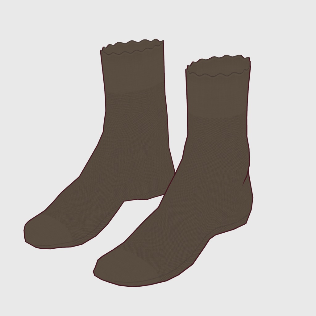 【#VRoid】フリルリブソックス(Free)【#vroidcustomitem】