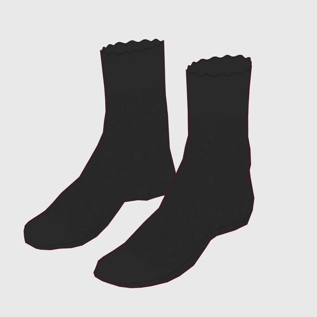 【#VRoid】フリルリブソックス(Free)【#vroidcustomitem】