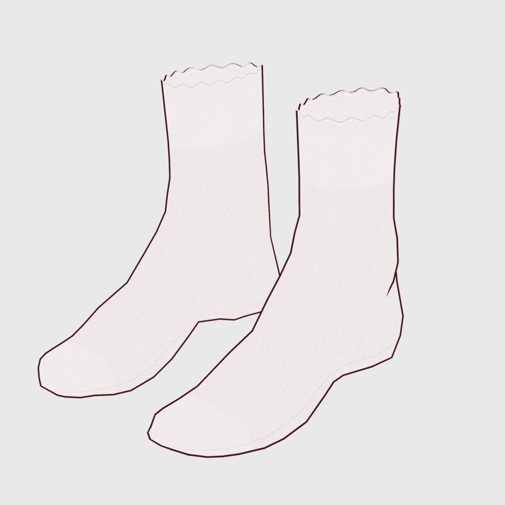 【#VRoid】フリルリブソックス(Free)【#vroidcustomitem】