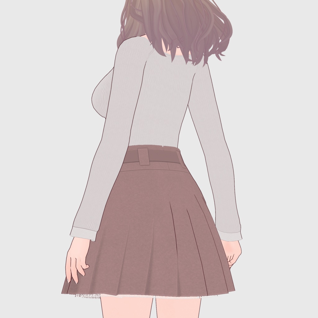 【#VRoid】ベルト付きプリーツスカート【#vroidcustomitem】