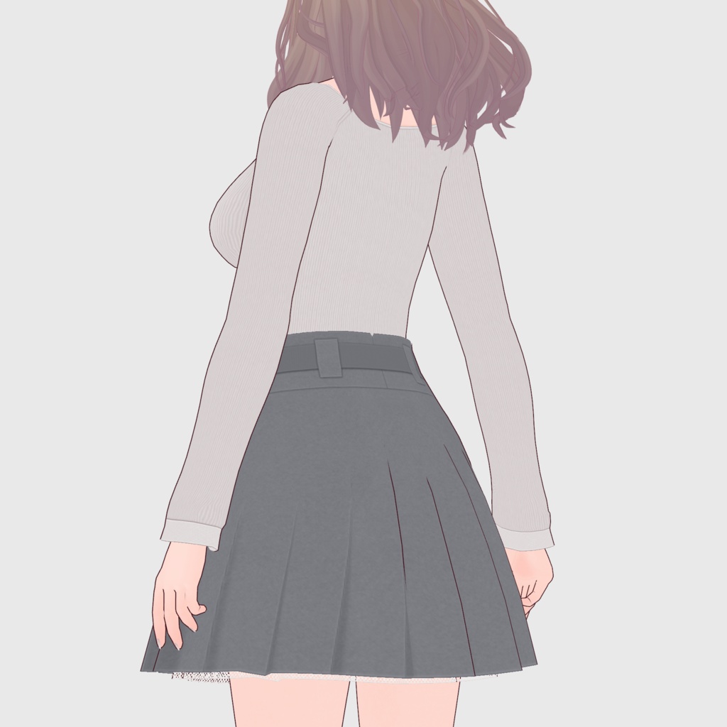 【#VRoid】ベルト付きプリーツスカート【#vroidcustomitem】