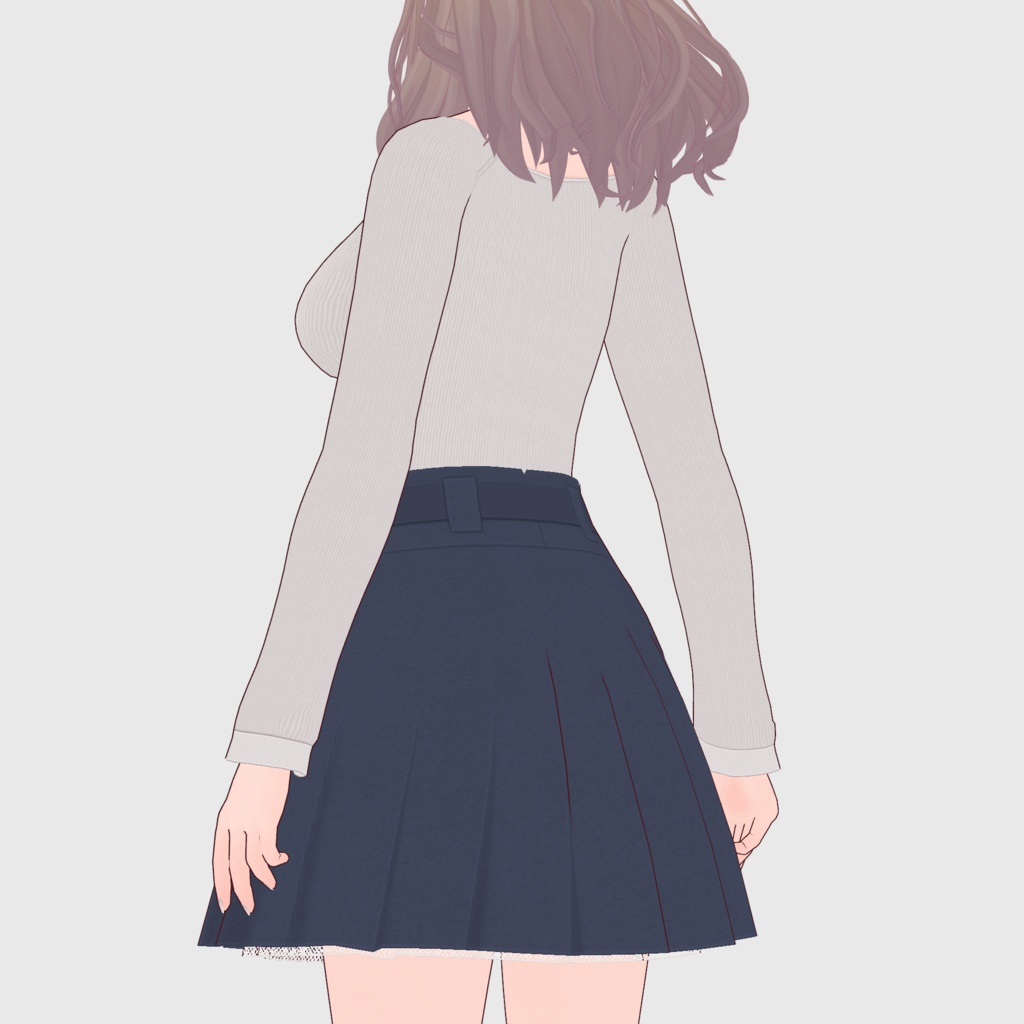 【#VRoid】ベルト付きプリーツスカート【#vroidcustomitem】