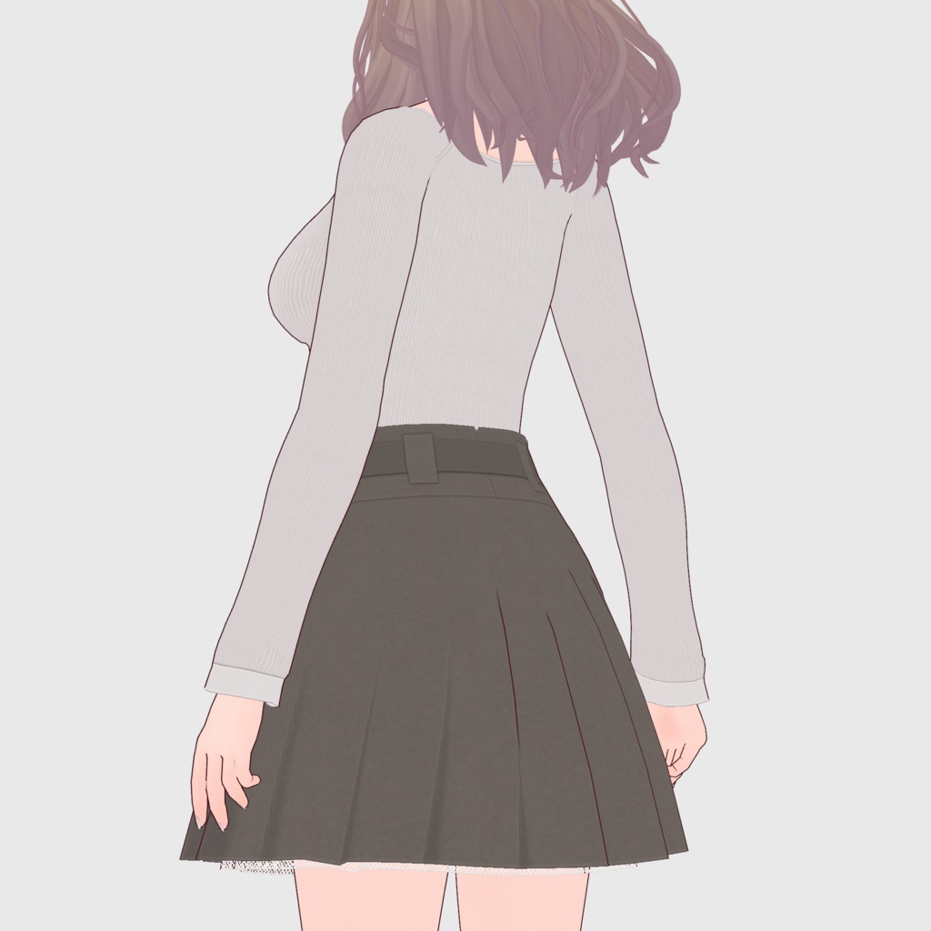 【#VRoid】ベルト付きプリーツスカート【#vroidcustomitem】