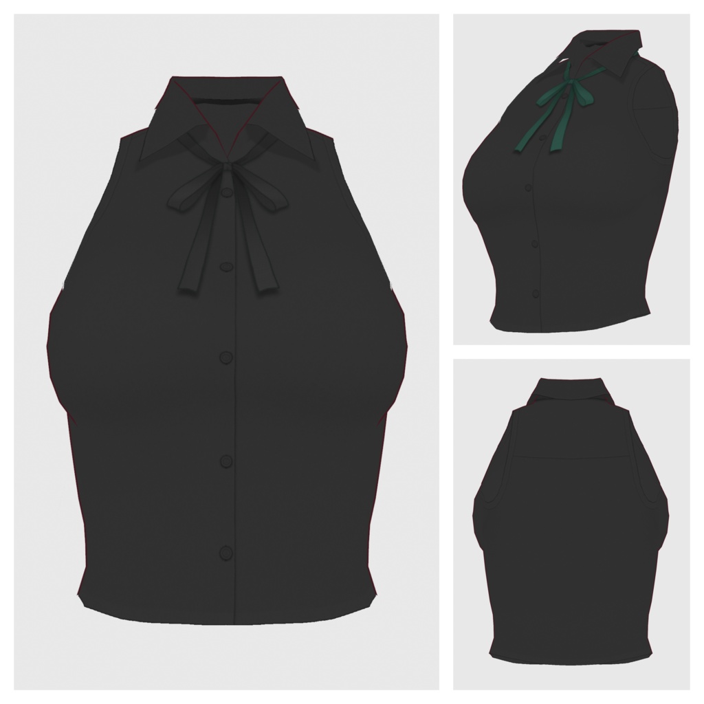 【#VRoid】ノースリーブブラウス【#vroidcustomitem】