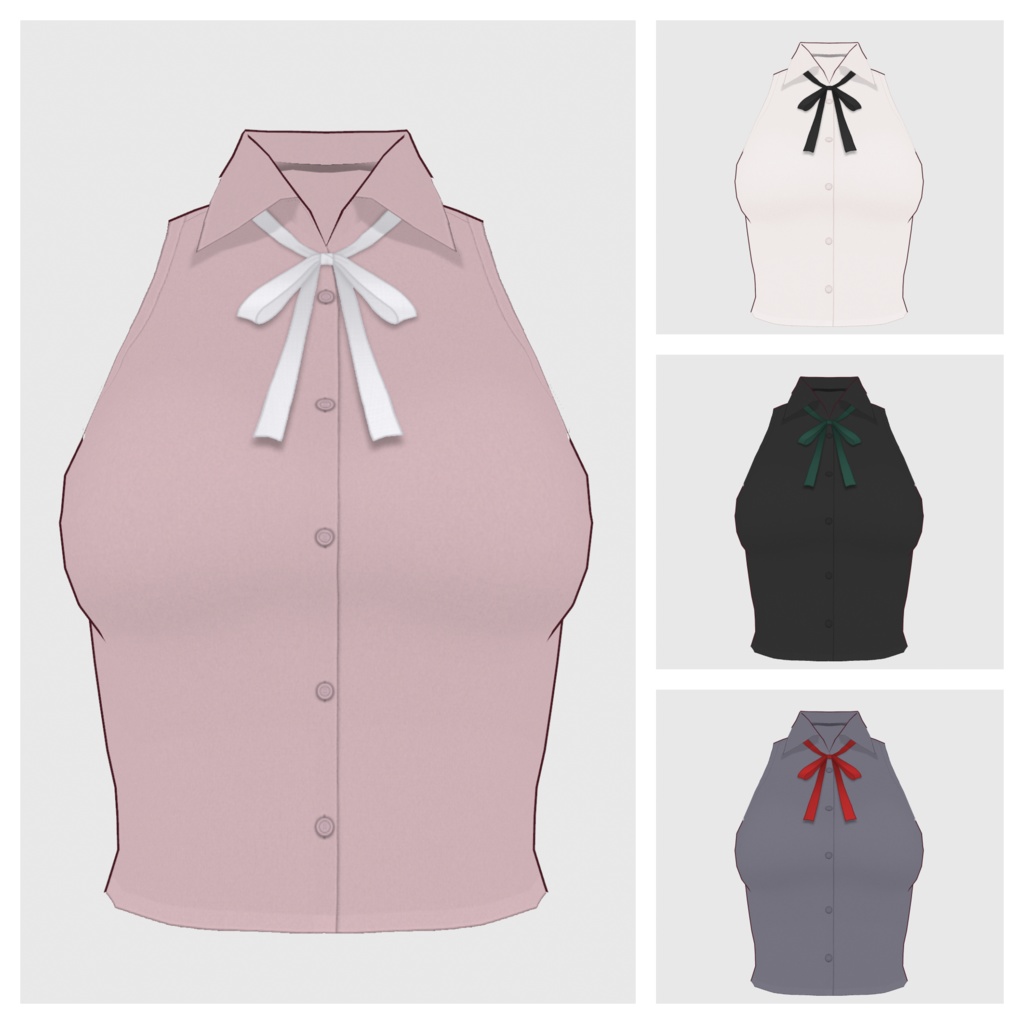 【#VRoid】ノースリーブブラウス【#vroidcustomitem】